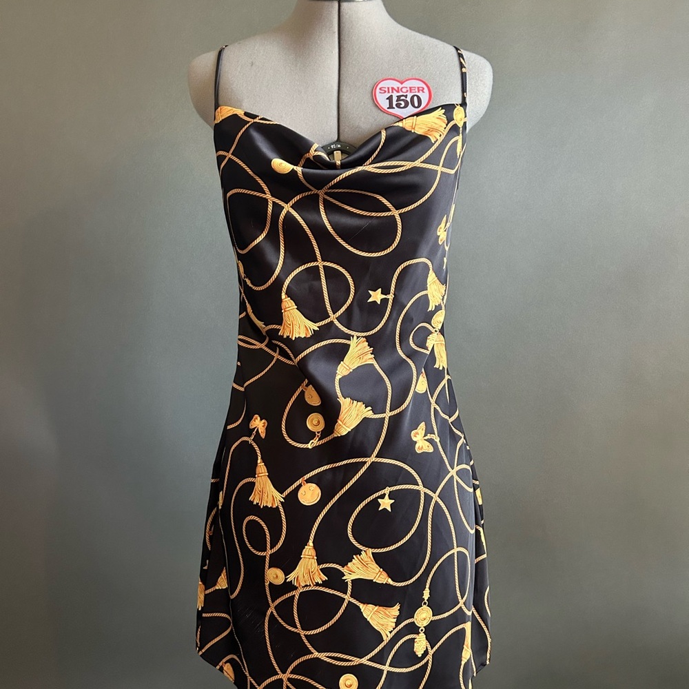 Urban Outfitters Black and Gold Mini Dress
